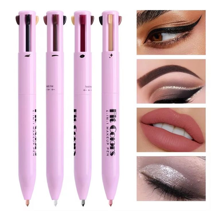 4 In 1 Multifunctional Highlighter Eyeshadow Pencil Makeup Lip Liner Lipstick Pen Easy Color Beauty Cosmetic
