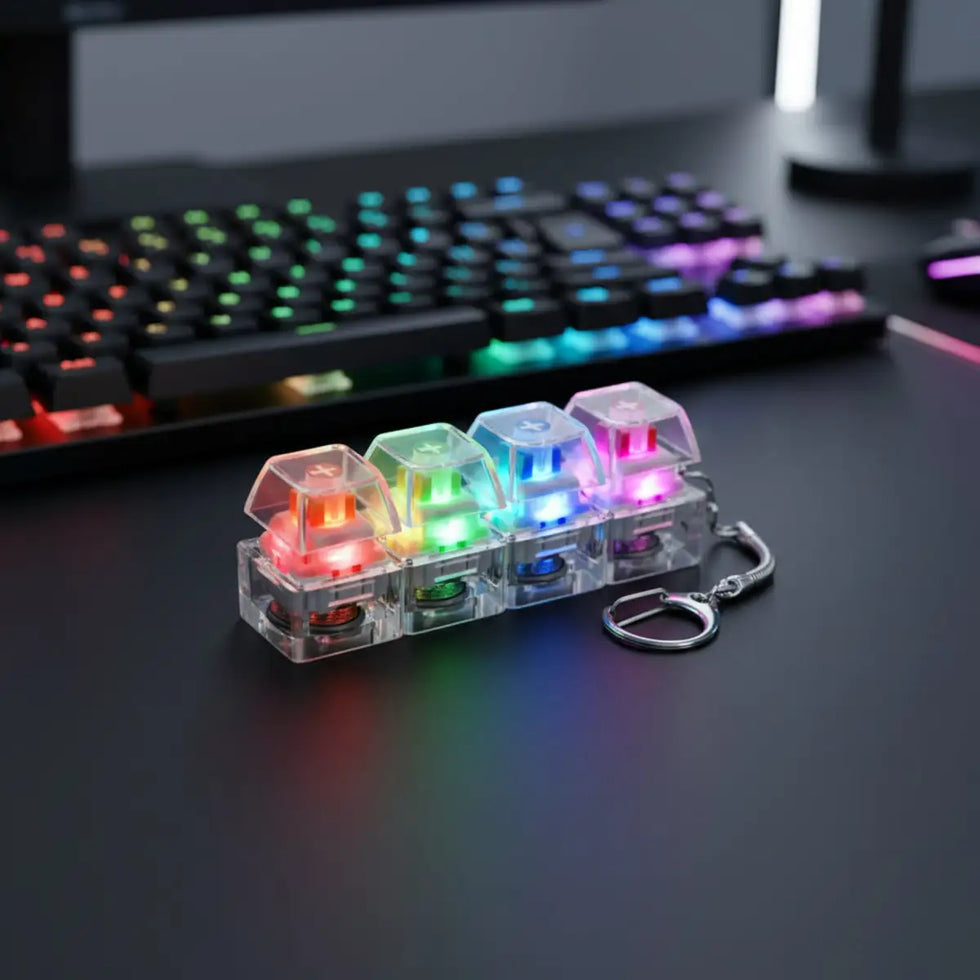 4-Key Mechanical Keyboard Fidget Keychain-Each