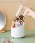 360° Degree Rotating Makeup Brush Holder with Dustproof Lid