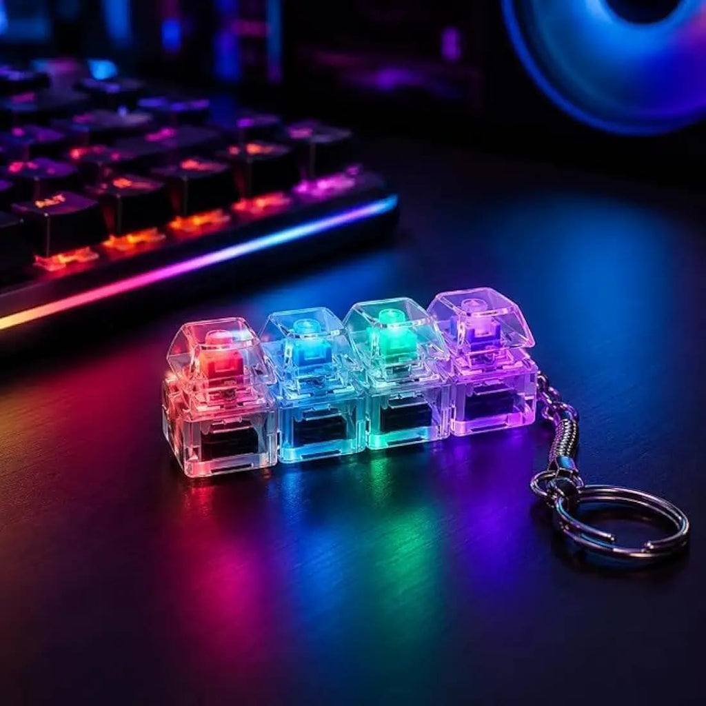 4-Key Mechanical Keyboard Fidget Keychain-Each