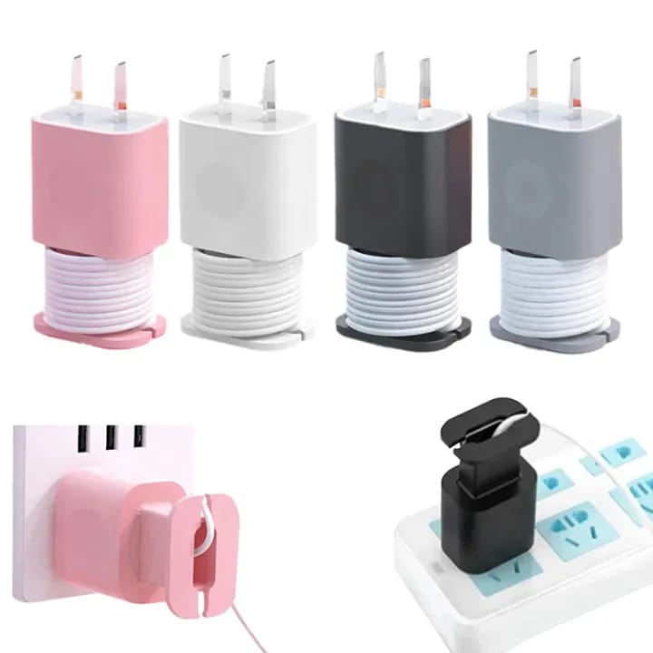 2 in 1 Silicone Charger Protector Data Cable Winder For Power Adapter Case
