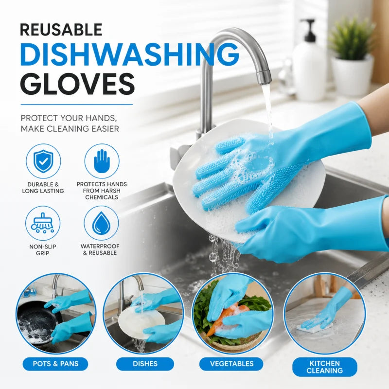 Silicon Dish Washing Gloves